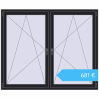 Preisgestaltung Kipp und Drehfenster 1750x1450 mm REHAU BRILLANT DESIGN BLACK_ULTI-MATT beidseitig. Preis: 680,91 €