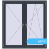 Preisgestaltung Kipp und Drehfenster 1300x1400 mm REHAU ENERGY-SAVING SYNEGO MD ANTHRACITE_GREY_STRUKTURAL beidseitig. Preis: 688,74 €