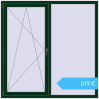 Preisgestaltung Kipp und Drehfenster 1600x1600 mm REHAU  BRILLANT MOSS_GREEN beidseitig. Preis: 518,86 €