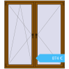 Preisgestaltung Kipp und Drehfenster 1600x1800 mm REHAU  BRILLANT GOLDEN OAK beidseitig. Preis: 874,37 €