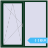 Preisgestaltung Kipp und Drehfenster 1600x1600 mm REHAU  BRILLANT MOSS_GREEN beidseitig. Preis: 518.86 EUR
