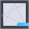 Preisgestaltung Kipp und Drehfenster 1000x1000 mm REHAU EURO70 ANTHRACITE_GREY_STRUKTURAL beidseitig. Preis: 270,17 €