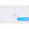 Preisgestaltung Kipp und Drehfenster 2000x1250 mm REHAU ENERGY-SAVING SYNEGO MD RAL 9016 Traffic white beidseitig. Preis: 542,61 €