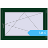 Preisgestaltung Kipp und Drehfenster 1100x750 mm REHAU BRILLANT DESIGN MOSS_GREEN beidseitig. Preis: 347,67 €