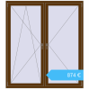 Preisgestaltung Kipp und Drehfenster 1600x1800 mm REHAU  BRILLANT WALNUT beidseitig. Preis: 874,37 €