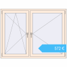 Preisgestaltung Kipp und Drehfenster 1600x1200 mm REHAU BRILLANT DESIGN CREAME_WHITE_50L-2 beidseitig. Preis: 572,38 €