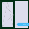 Preisgestaltung Kipp und Drehfenster 1600x1600 mm REHAU BRILLANT DESIGN MOSS_GREEN beidseitig. Preis: 548,79 €