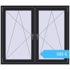 Preisgestaltung Kipp und Drehfenster 1400x1200 mm REHAU ENERGY-SAVING SYNEGO MD BLACK_ULTI-MATT beidseitig. Preis: 587,52 €