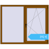 Preisgestaltung Kipp und Drehfenster 1600x1300 mm REHAU EURO70 GOLDEN OAK beidseitig. Preis: 391,88 €