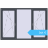 Preisgestaltung Kipp und Drehfenster 2100x1400 mm REHAU OPTIMUM EURO-DESIGN 70 ANTHRACITE_GREY_STRUKTURAL beidseitig. Preis: 664,32 €