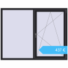 Preisgestaltung Kipp und Drehfenster 1800x1400 mm REHAU OPTIMUM EURO-DESIGN 70 BLACK_ULTI-MATT beidseitig. Preis: 436,52 €