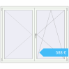 Preisgestaltung Kipp und Drehfenster 1800x1500 mm REHAU ENERGY-SAVING SYNEGO MD RAL 9016 Traffic white beidseitig. Preis: 587,93 €