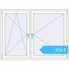 Preisgestaltung Kipp und Drehfenster 1600x1200 mm REHAU BRILLANT DESIGN RAL 9016 Traffic white beidseitig. Preis: 405,94 €