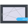 Preisgestaltung Kipp und Drehfenster 1100x750 mm REHAU BRILLANT DESIGN ANTHRACITE_GREY_STRUKTURAL beidseitig. Preis: 424,11 €