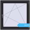 Preisgestaltung Kipp und Drehfenster 1000x1000 mm REHAU OPTIMUM EURO-DESIGN 70 BLACK_ULTI-MATT beidseitig. Preis: 251,92 €