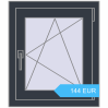 Preisgestaltung Kipp und Drehfenster 550x640 mm REHAU EURO70 ANTHRACITE_GREY_STRUKTURAL beidseitig. Preis: 144.03 EUR