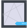 Preisgestaltung Kipp und Drehfenster 1040x1125 mm REHAU ENERGY-SAVING SYNEGO MD ANTHRACITE_GREY_STRUKTURAL beidseitig. Preis: 393,21 €