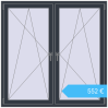 Preisgestaltung Kipp und Drehfenster 1500x1500 mm REHAU EURO70 ANTHRACITE_GREY_STRUKTURAL beidseitig. Preis: 551,65 €