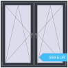 Preisgestaltung Kipp und Drehfenster 1500x1500 mm REHAU EURO70 ANTHRACITE_GREY_STRUKTURAL beidseitig. Preis: 558.53 EUR