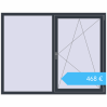 Preisgestaltung Kipp und Drehfenster 1800x1400 mm REHAU OPTIMUM EURO-DESIGN 70 ANTHRACITE_GREY_STRUKTURAL beidseitig. Preis: 468,16 €