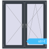 Preisgestaltung Kipp und Drehfenster 1300x1400 mm REHAU SYNEGO MD 80 ANTHRACITE_GREY_STRUKTURAL beidseitig. Preis: 651,17 €