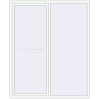 Preisgestaltung Terrassentüren 1800x2200 mm Patio door (REHAU Brillant Design) RAL 9016 Traffic white beidseitig