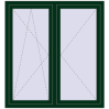 Preisgestaltung Kipp und Drehfenster 1300x1400 mm REHAU SYNEGO MD 80 MOSS_GREEN beidseitig