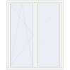Preisgestaltung Kipp und Drehfenster 1800x2180 mm REHAU  BRILLANT RAL 9016 Traffic white beidseitig