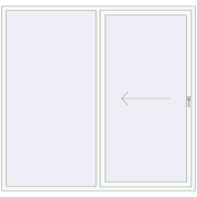 Terrassentüren 2200x2100 mm REHAU SYNEGO SLIDE RAL 9016 Traffic white beidseitig