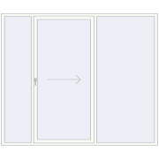 Terrassentüren 2600x2200 mm Patio door (REHAU SYNEGO) RAL 9016 Traffic white beidseitig