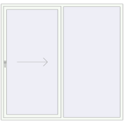 Terrassentüren 2200x2100 mm Patio door (REHAU SYNEGO) RAL 9016 Traffic white beidseitig