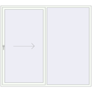 Terrassentüren 2400x2100 mm Patio door (REHAU Brillant Design) RAL 9016 Traffic white beidseitig