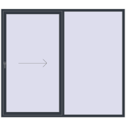 REHAU SYNEGO SLIDE 2400x2100 mm ANTHRACITE_GREY_STRUKTURAL beidseitig