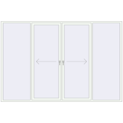 Terrassentüren 3300x2200 mm Patio door (REHAU SYNEGO) RAL 9016 Traffic white beidseitig