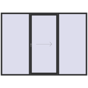 Patio door (REHAU Brillant Design) 3020x2200 mm BLACK_STRUCTURAL beidseitig