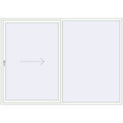 Patio door (REHAU SYNEGO) 2740x1950 mm RAL 9016 Traffic white beidseitig