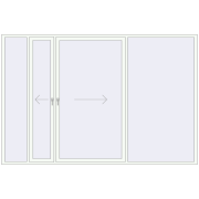 Terrassentüren 3300x2200 mm Patio door (REHAU Brillant Design) RAL 9016 Traffic white beidseitig