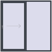 Patio door (REHAU Brillant Design) 2000x2000 mm ANTHRACITE_GREY_STRUKTURAL beidseitig