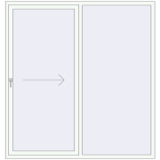 Patio door (REHAU Brillant Design) 1980x2120 mm RAL 9016 Traffic white beidseitig Patio door (REHAU Brillant Design) 1980x2120 mm RAL 9016 Traffic white beidseitig