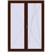 Balkontüren 1500x2100 mm KORSA ENERGY-SAVING (REHAU SYNEGO MD) BALKON DOOR BLACK_CHERRY beidseitig