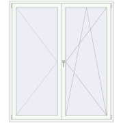 Balkontüren 1800x2100 mm KORSA ENERGY-SAVING (REHAU SYNEGO MD) BALKON DOOR RAL 9016 Traffic white beidseitig