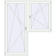 BALCONY DOOR REHAU SYNEGO 1800x2100 mm RAL 9016 Traffic white beidseitig