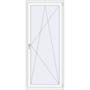 Balkontüren 900x2100 mm KORSA BASE (REHAU Euro-Design 60) BALKON DOOR RAL 9016 Traffic white beidseitig