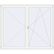 Balkontüren 2340x1970 mm KORSA BASE (REHAU Euro-Design 60) BALKON DOOR RAL 9016 Traffic white beidseitig