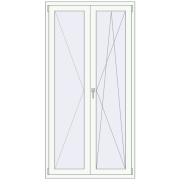 BALCONY DOOR REHAU EURO 70 1100x2080 mm RAL 9016 Traffic white beidseitig BALCONY DOOR REHAU EURO 70 1100x2080 mm RAL 9016 Traffic white beidseitig