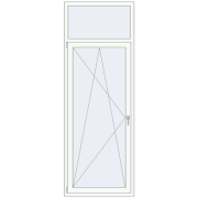 Balkontüren 900x2500 mm KORSA BASE (REHAU Euro-Design 60) BALKON DOOR RAL 9016 Traffic white beidseitig