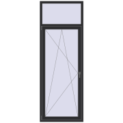 KORSA BASE (REHAU Euro-Design 60) BALKON DOOR 900x2500 mm ANTHRACITE_GREY_GLATT beidseitig KORSA BASE (REHAU Euro-Design 60) BALKON DOOR 900x2500 mm ANTHRACITE_GREY_GLATT beidseitig