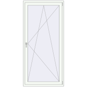 Balkontüren 1000x2100 mm KORSA BASE (REHAU Euro-Design 60) BALKON DOOR RAL 9016 Traffic white beidseitig