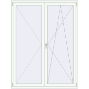 KORSA ENERGY-SAVING (REHAU SYNEGO MD) BALKON DOOR 1600x2100 mm RAL 9016 Traffic white beidseitig