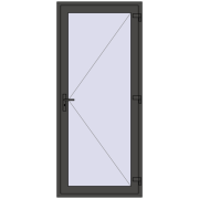 Einfach und Doppelglasschwingtüren 1000x2300 mm INTERIOR door (Т94/60) opens to the outside BASALT_GREY beidseitig